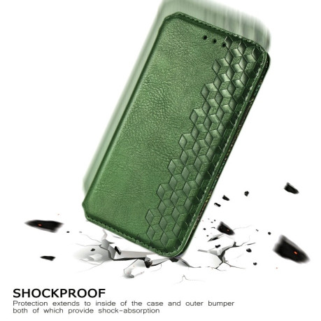 Чохол-книжка Cubic Grid на Xiaomi Poco X3 / Poco X3 Pro - зелений