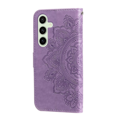 Чехол-книжка 7-petal Flowers Embossing для Samsung Galaxy S24 FE 5G - фиолетовый