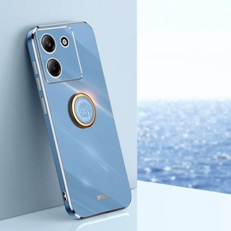 Противоударний чехол XINLI Straight Edge with Ring Holder для Xiaomi Poco M7 Pro 5G - синій