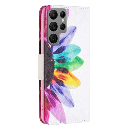 Чехол-книжка Colored Drawing Pattern для Samsung Galaxy S25 Ultra 5G - Flower