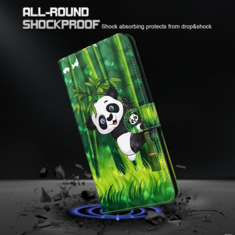 Чехол-книжка 3D Painting для Realme GT2 / GT Neo2 / GT Neo 3T - Panda Climbing Bamboo