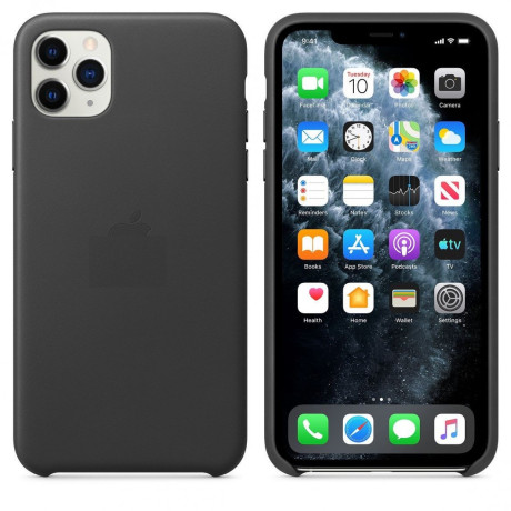 Кожаный Чехол Leather Case Black для iPhone 11 Pro