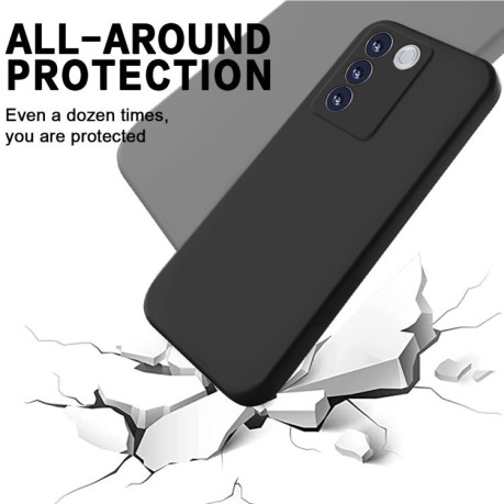 Силиконовый чехол Solid Color Liquid Silicone на Vivo V27e / S16e - черный
