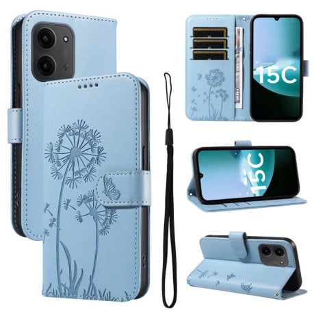Чехол-книжка Dandelion Embossed Pattern Flip Leather на Xiaomi Redmi 15C 5G / 4G EU 173mm - голубой
