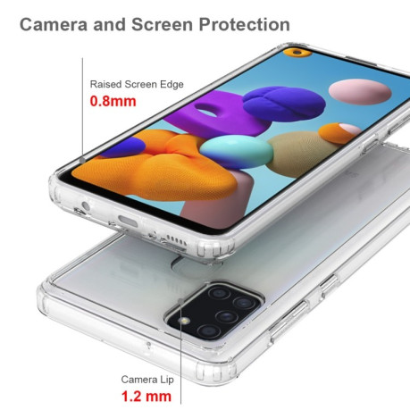 Акриловый противоударный чехол HMC на Samsung Galaxy A21S - прозрачный