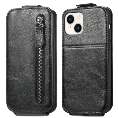 Флип-чехол Zipper Wallet Vertical для iPhone 15 - черный