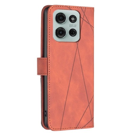 Чохол-книжка Rhombus Texture для Motorola Moto G75 5G - коричневий