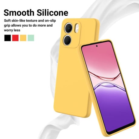 Силиконовый чехол Solid Color Liquid Silicone на OPPO A5x 4G / 5G - желтый