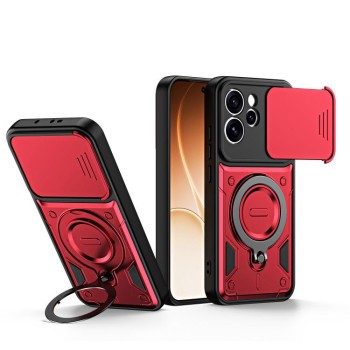 Чохол Escase з кільцем-тримачем і слайдером камери на OPPO Reno15 Pro 5G Global — червоний