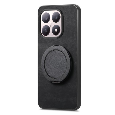 Чохол Retro Leather Rotation Round Holder з поворотним круглим тримачем для Xiaomi 15T — чорний