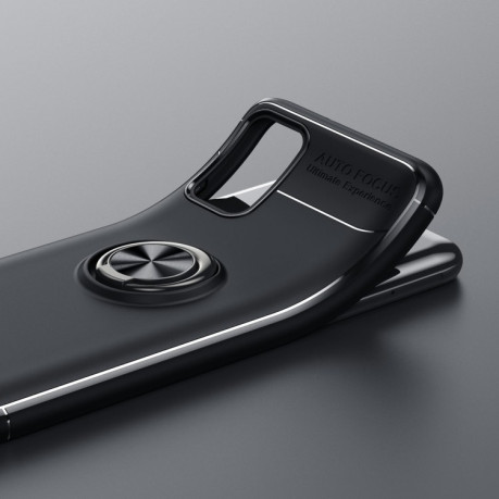 Ударозащитный чехол Metal Ring Holder 360 Degree Rotating на Samsung Galaxy A03s - черный