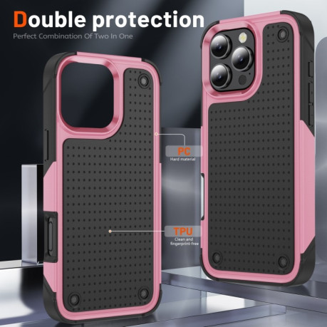 Противоударный чехол PC + TPU Shockproof Protective для iPhone 16 Pro - Pink+Black