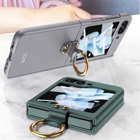 Противоударный чехол GKK Ultra-thin with Ring &amp; Strap для Samsung Galaxy Flip 5 - розовый