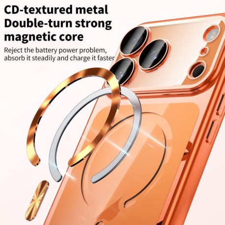 Чехол Plating Paint с MagSafe и защитой камеры для iPhone 17 Pro Max — прозрачный