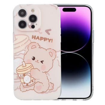 Чохол Colored Drawing Pattern Transparent Series для iPhone 16 Pro Max - Bear