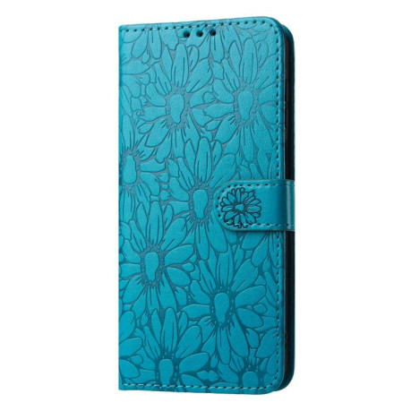 Чехол-книжка Daisy Embossed Leather для Samsung Galaxy M06 5G - синій