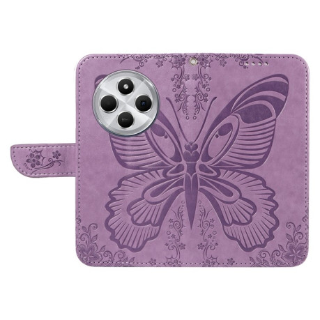 Чохол-книжка Swallowtail Butterfly Embossed Leather для Xiaomi Redmi 14C 4G/Poco C75/Redmi A4 5G - фіолетовий