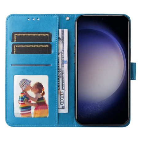 Чохол-книжка Embossed Sunflower для Samsung Galaxy S24+ - синій