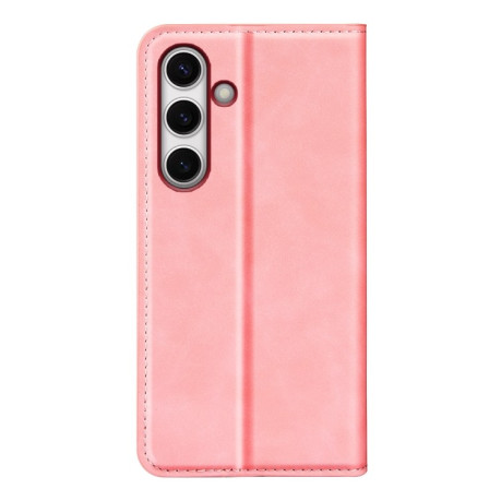 Чехол-книжка Retro Skin Feel Business Magnetic на Samsung Galaxy S24 FE 5G - розовый