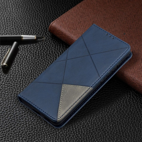 Чехол-книжка Rhombus Texture на Samsung Galaxy S21 - синий