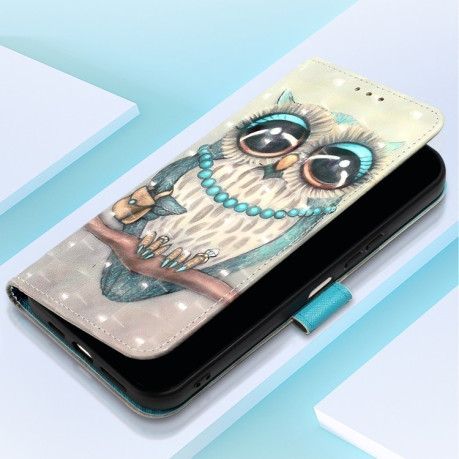 Чехол-книжка 3D Painting для Motorola Moto G55 - Owl