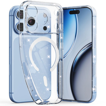 Чехол Tech-Protect FlexAir MagSafe с блёстками на iPhone 17 Pro / 18 Pro — прозрачный