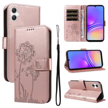Чехол-книжка Dandelion Embossed Pattern Flip Leather на Samsung Galaxy A07 5G - золото