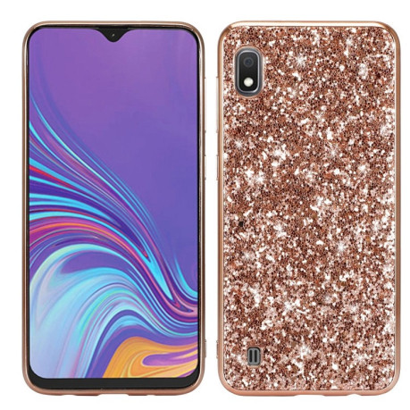 Ударозащитный чехол Glittery Powder на Samsung Galaxy A10-розовое золото