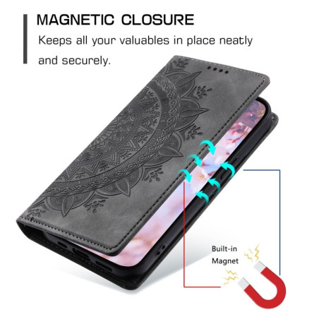 Чехол-книжка Totem Embossed Magnetic Leather для Xiaomi 14 Pro - серый