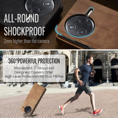 Чохол-книжка CaseMe-013 Multifunctional на Xiaomi Poco F7 Pro / F7 Ultra - коричневий