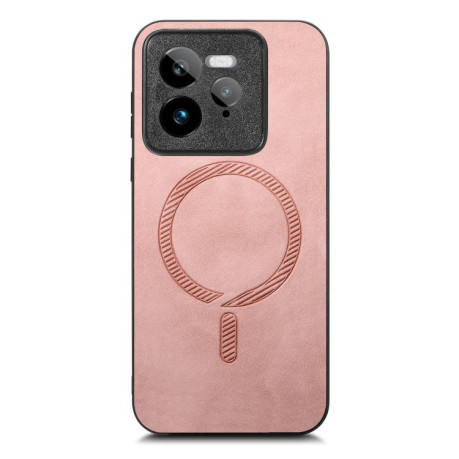 Чехол Retro MagSafe Magnetic PU на Realme GT7 Pro - розовый