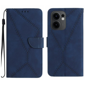 Чехол-книжка Stitching Embossed Leather для OPPO Reno13 F/Reno13 FS - синий