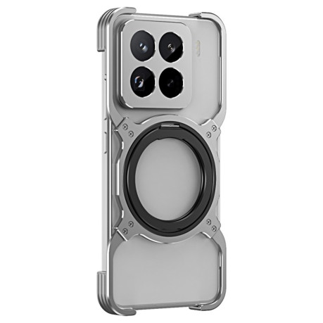 Металлический бампер Mechanical Arm Borderless MagSafe Holder Metal на Xiaomi 15 Pro - серебристый
