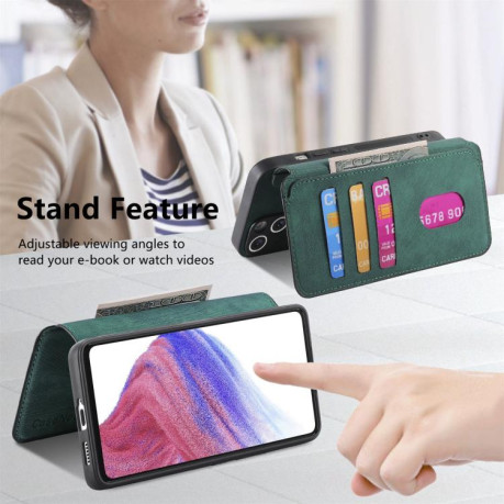 Чехол-книжка CaseNeo MagSafe RFID Anti-theft Retro Leather для OPPO Reno13 - зеленый