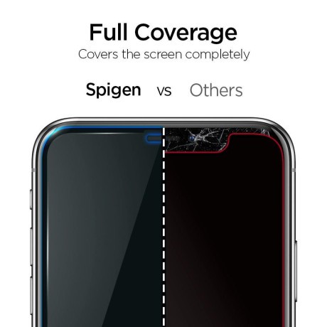Каленое 3d защитное стекло Spigen Alm Glas Fc для IPhone 11 Pro/X/Xs-черное