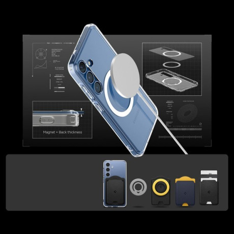 Оригінальний чохол Spigen Ultra Hybrid Mag Case для Samsung Galaxy S25 - Clear