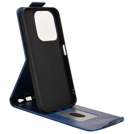 Флип-чехол Magnetic Vertical Flip Leather на Xiaomi Redmi 15C 5G / 4G EU 173mm / Poco C85 5G - синий