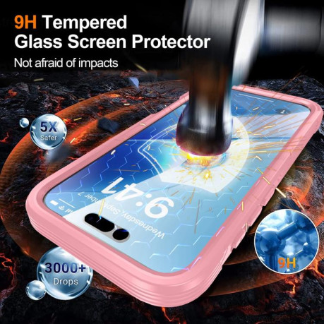 Двосторонний противоударный чехол Life Waterproof MagSafe Magnetic Rugged для iPhone Air - розовый