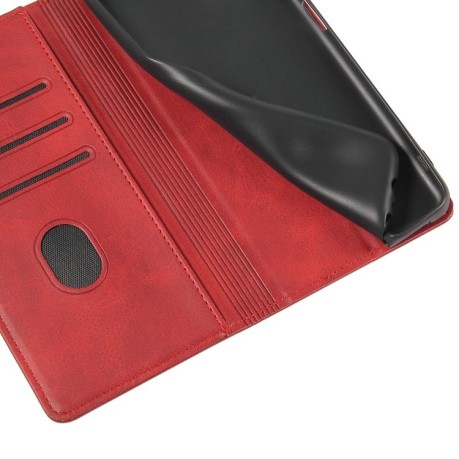 Чехол-книжка Calf Texture Magnetic для iPhone 14 Pro Max - красный