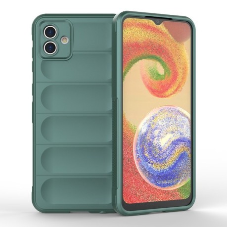 Силиконовый чехол Magic Flannel для Samsung Galaxy A04 4G - темно-зеленый