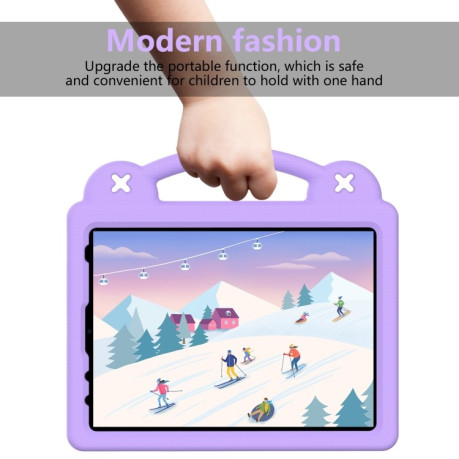 Противоударный чехол Handle Kickstand Children EVA для iPad 11(2025)/iPad 10.9 (2022) - фиолетовый