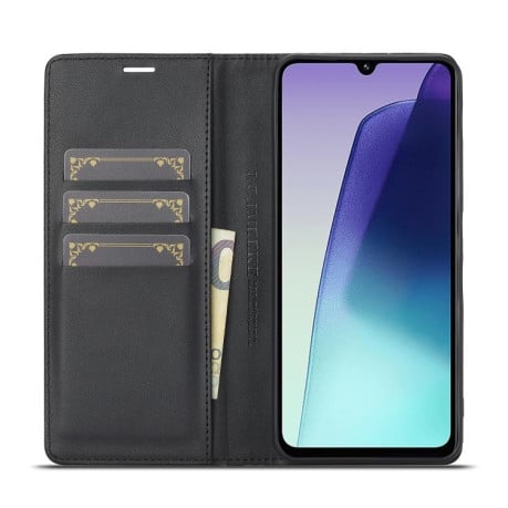 Чехол-книжка LCIMEEKE Carbon Fiber для Xiaomi Redmi 14C 4G/Poco C75/Redmi A4 5G - Black
