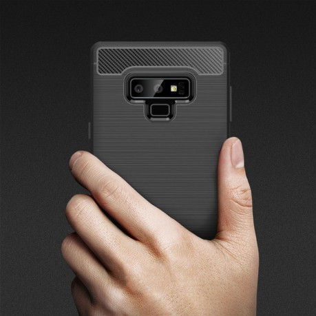 Протиударний чохол Brushed Texture Carbon Fiber на Galaxy Note 9 чорний