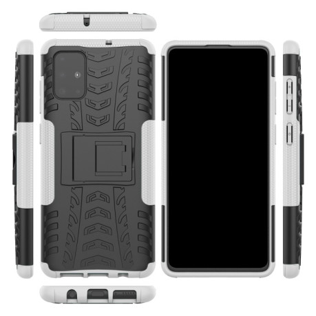 Противоударный чехол Tire Texture на Samsung Galaxy A71 - белый