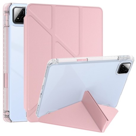 Чехол-книжка Clear Acrylic Demation Leather для Xiaomi Pad 7 / 7 Pro - розовый
