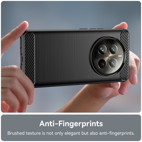 Протиударний чохол Brushed Texture Carbon Fiber на Realme 12 Pro / 12 Pro+ - чорний