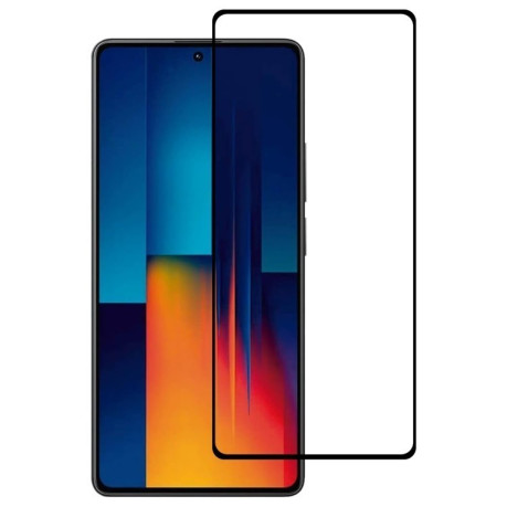 Захисне скло 9H HD 3D Curved Edge (Full Glue) для Xiaomi Poco M6 Pro 4G - чорне