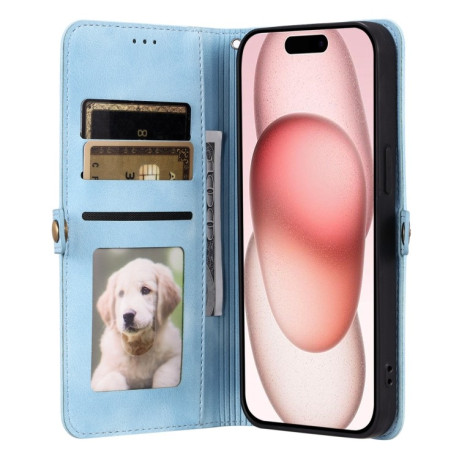 Чохол-книжка Totem Embossed Magnetic Leather для iPhone 16 - синій