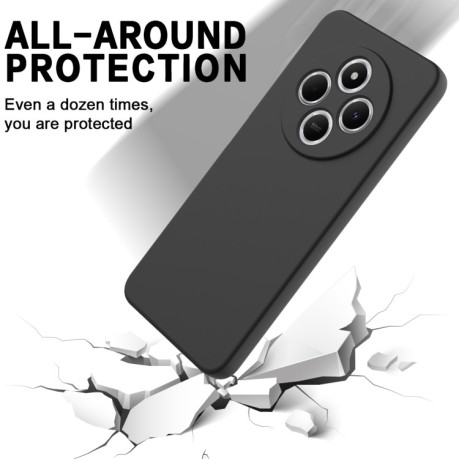 Силиконовый чехол Solid Color Liquid Silicone на Xiaomi Redmi 14C 4G/Poco C75/Redmi A4 5G - черный