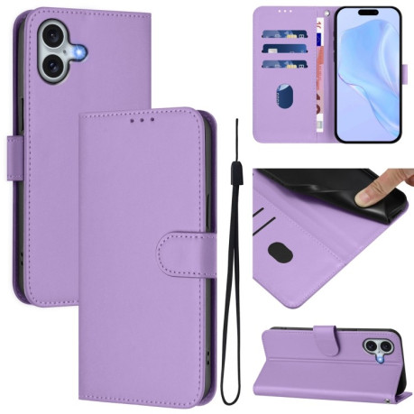 Чехол-книжка Skin Feel S-type для iPhone 16 Plus - фиолетовый